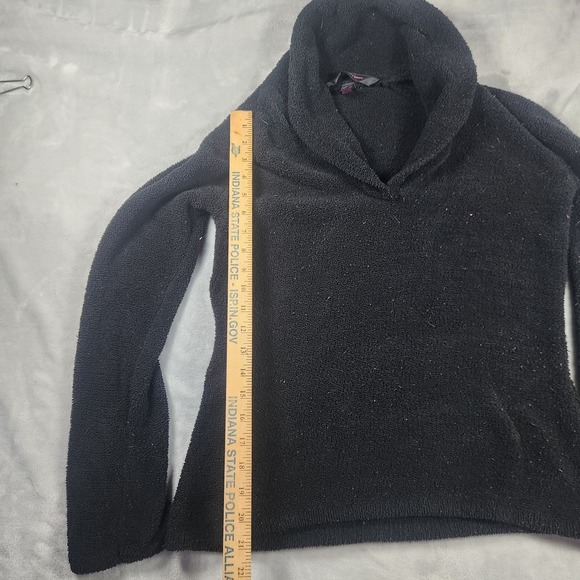 Victoria's Secret Terry Cloth Knit Sweater Cowl Neck S Black Cozy Casual Vintage - Picture 4 of 5